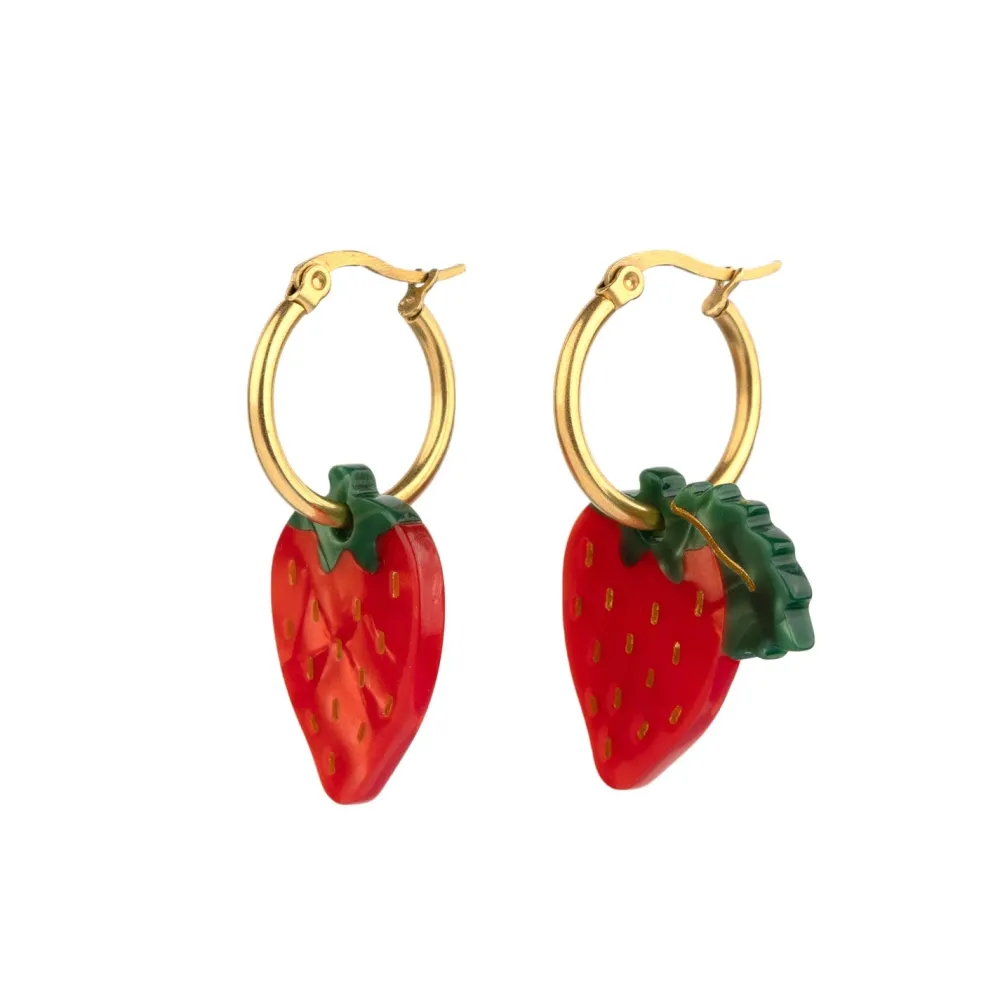 Cheap Boucles d'oreilles Fraise Bijoux