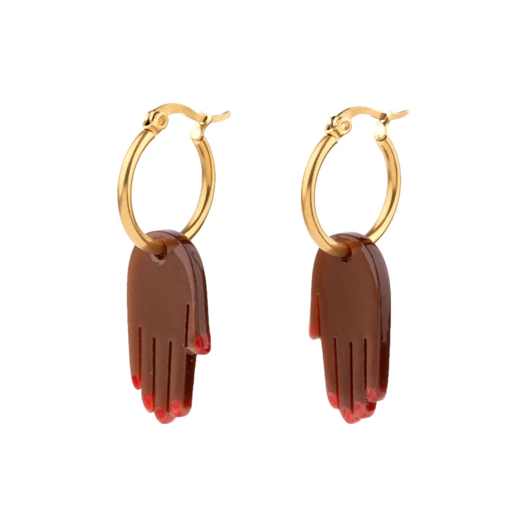 Fashion Boucles d'oreilles Main - Noir Bijoux