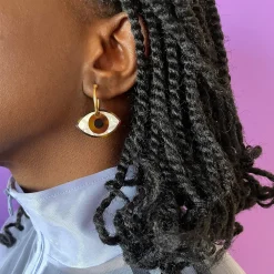 Store Boucles d'oreilles Oeil - Marron Bijoux