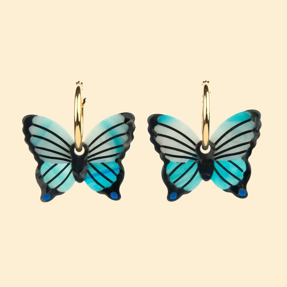 Online Boucles d'oreilles Papillon Bleu Bijoux