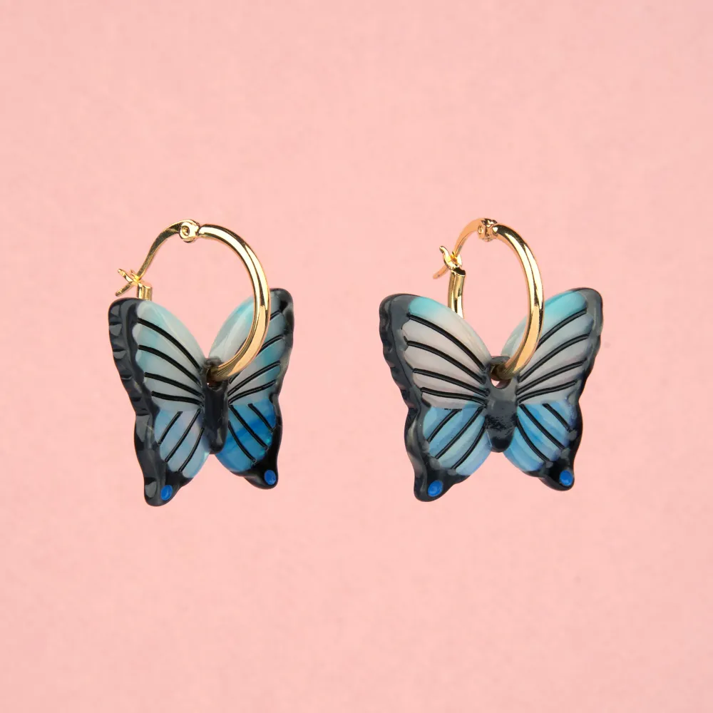 Online Boucles d'oreilles Papillon Bleu Bijoux