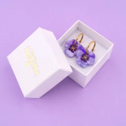 Fashion Boucles d'oreilles Pensée Mauve Bijoux