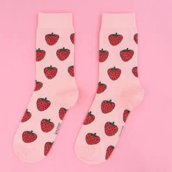 New Chaussettes à paillettes Fraise Chaussettes Coton