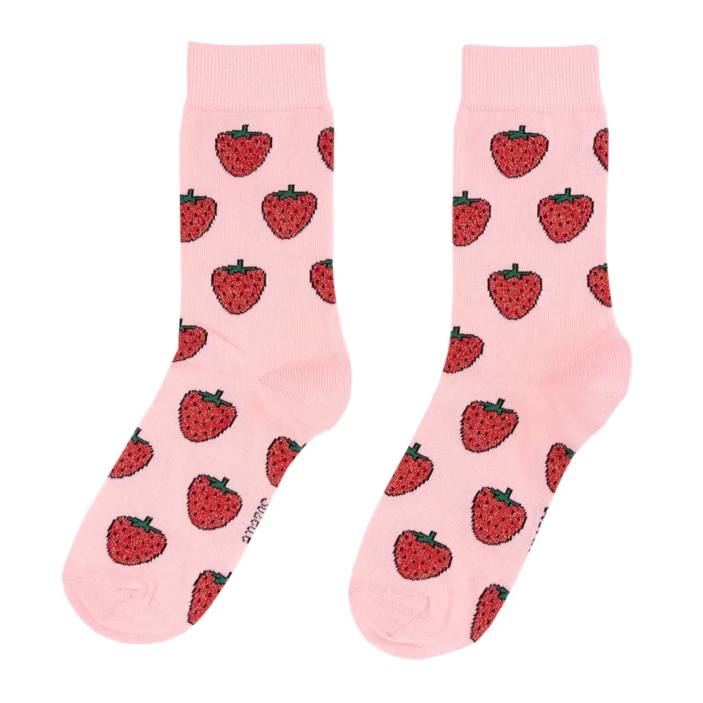 New Chaussettes à paillettes Fraise Chaussettes Coton