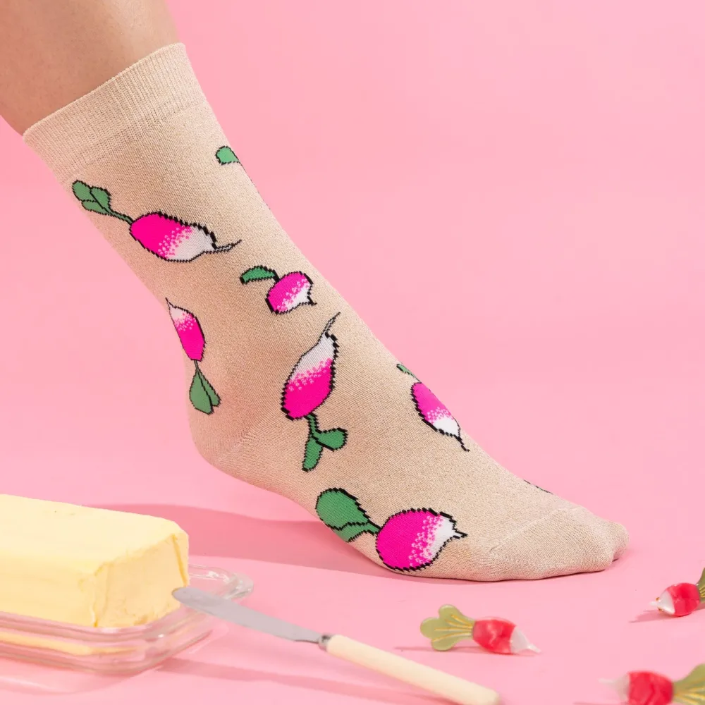 Fashion Chaussettes à paillettes Radis Chaussettes Coton