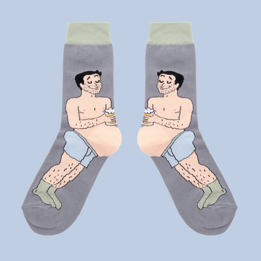 Outlet Chaussettes Bidon Bière - Blanc Chaussettes Coton
