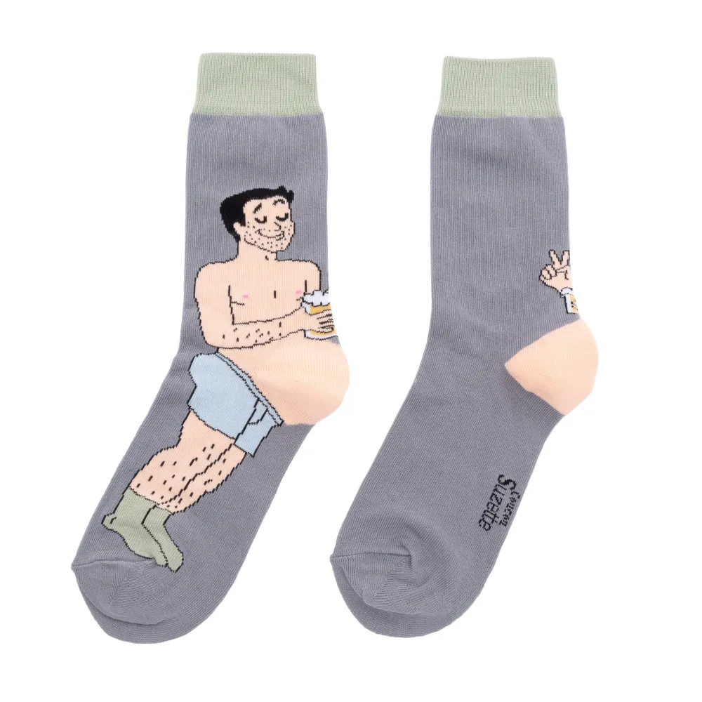 Outlet Chaussettes Bidon Bière - Blanc Chaussettes Coton