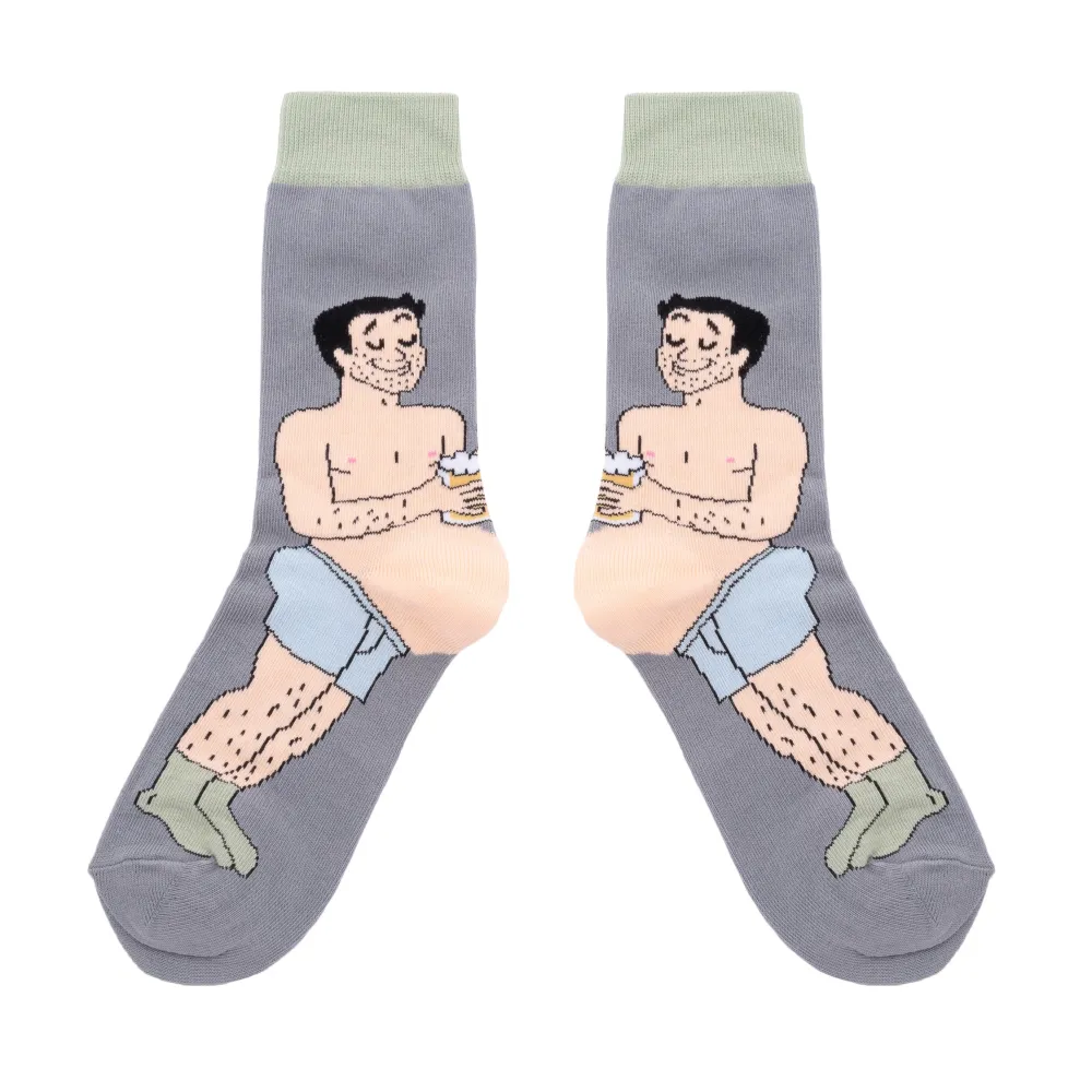 Outlet Chaussettes Bidon Bière - Blanc Chaussettes Coton