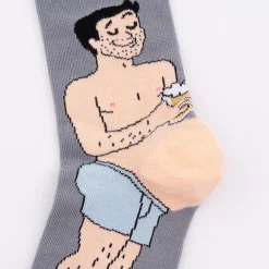 Outlet Chaussettes Bidon Bière - Blanc Chaussettes Coton