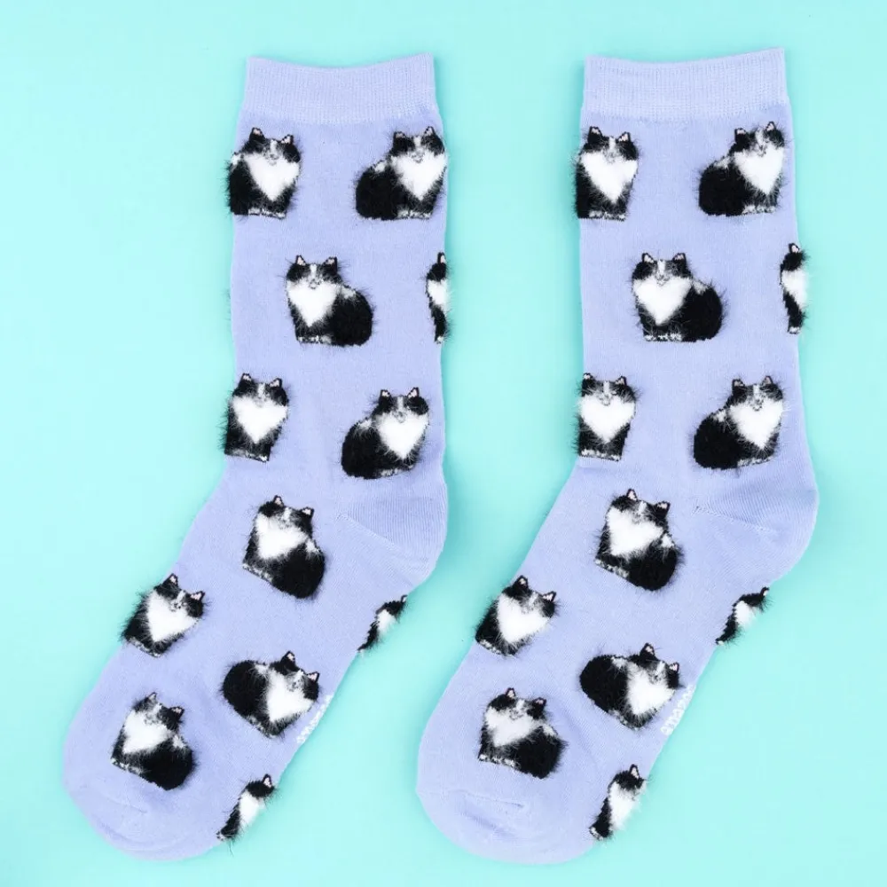 Discount Chaussettes Chat Noir & Blanc Chaussettes Coton