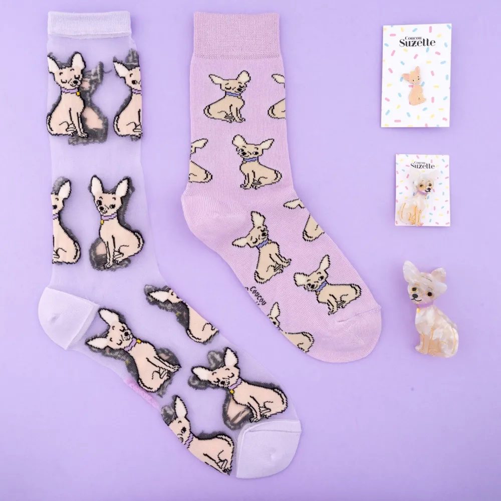 Fashion Chaussettes Chihuahua Chaussettes Coton