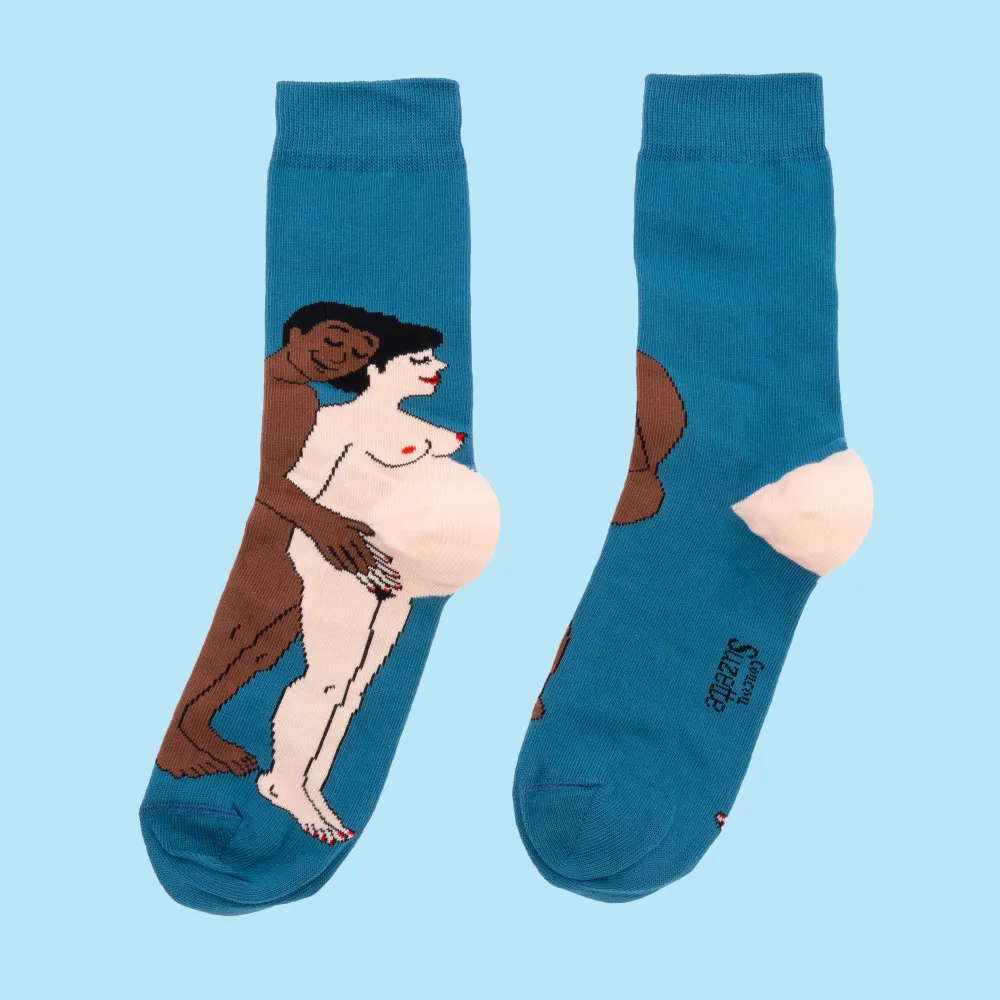 Sale Chaussettes Parents - Maman blanche et Papa noir Chaussettes Coton