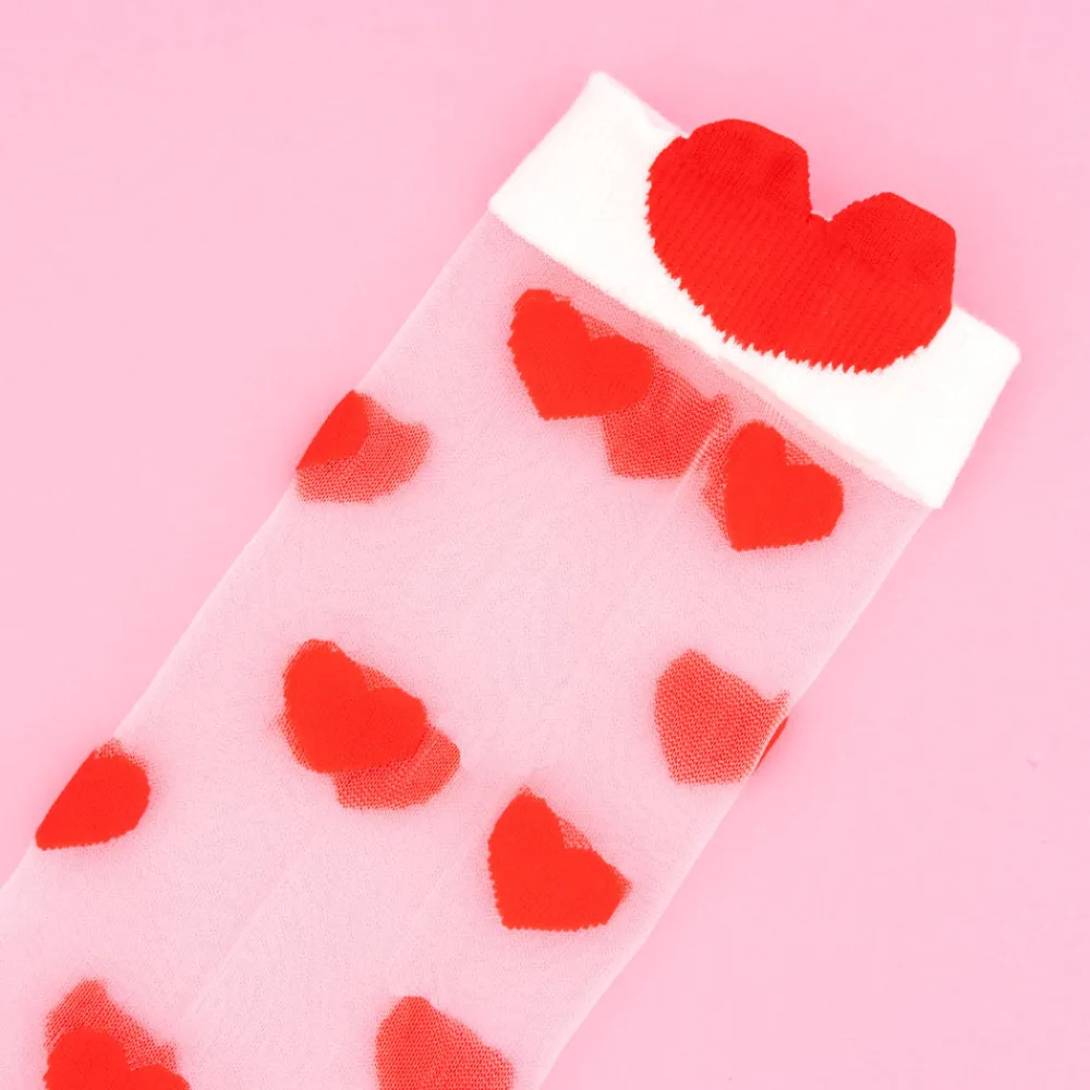 Hot Chaussettes transparentes Coeur Chaussettes Transparentes