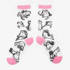 Online Chaussettes transparentes Chat Blanc Chaussettes Transparentes