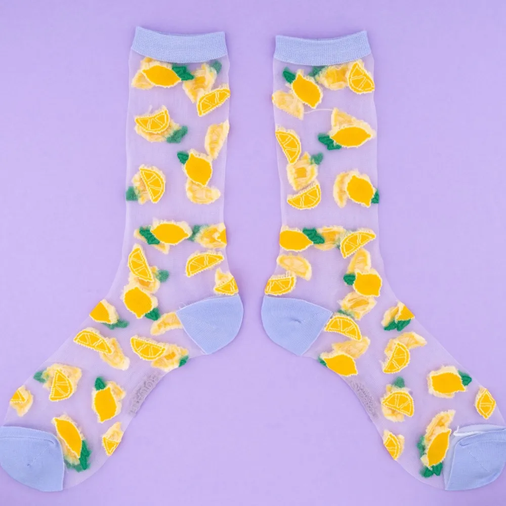 Clearance Chaussettes transparentes Citron Chaussettes Transparentes