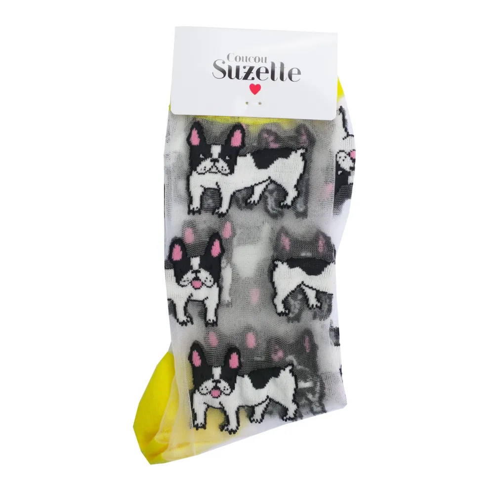 Sale Chaussettes transparentes Bouledogue Chaussettes Transparentes