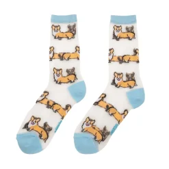 Fashion Chaussettes transparentes Corgi Chaussettes Transparentes
