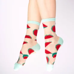 New Chaussettes transparentes Pastèque Chaussettes Transparentes