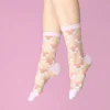 Best Chaussettes transparentes Pensée Rose Chaussettes Transparentes
