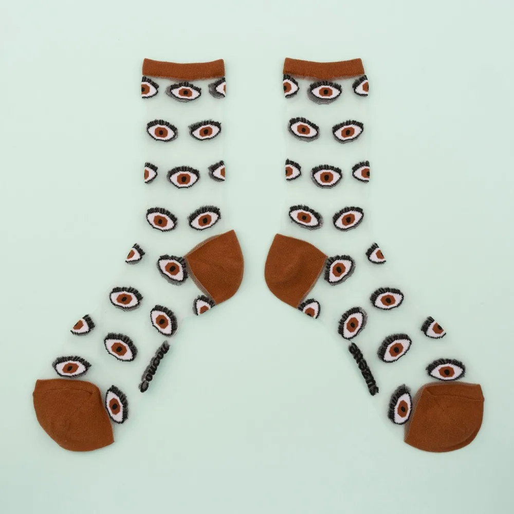 Clearance Chaussettes transparentes Oeil - Marron Chaussettes Transparentes