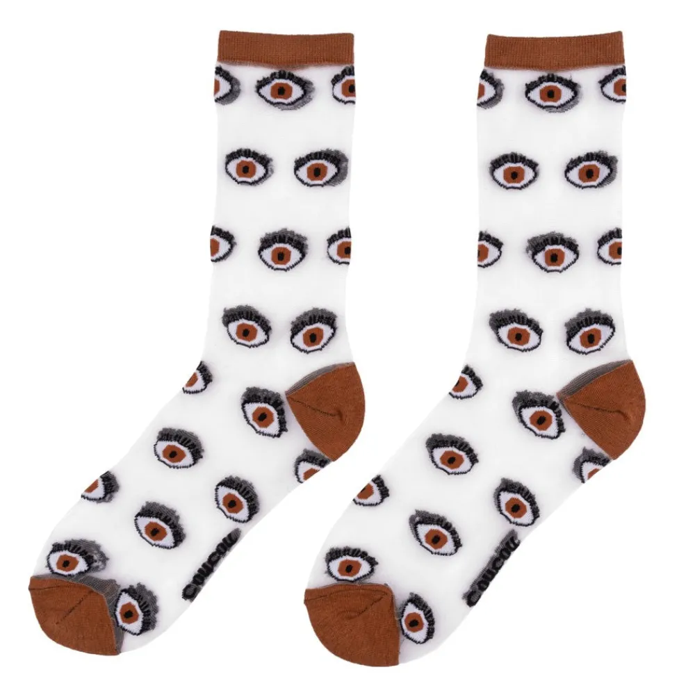 Clearance Chaussettes transparentes Oeil - Marron Chaussettes Transparentes