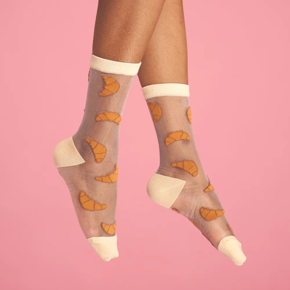 Shop Chaussettes transparentes Croissant Chaussettes Transparentes
