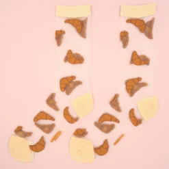 Shop Chaussettes transparentes Croissant Chaussettes Transparentes