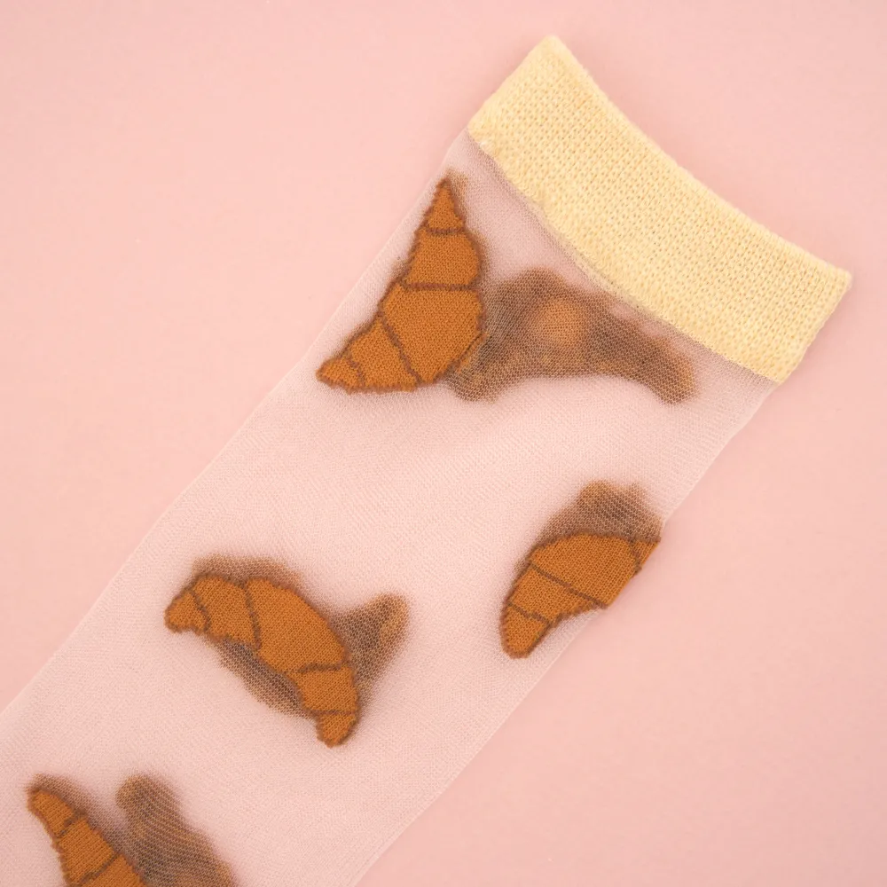 Shop Chaussettes transparentes Croissant Chaussettes Transparentes