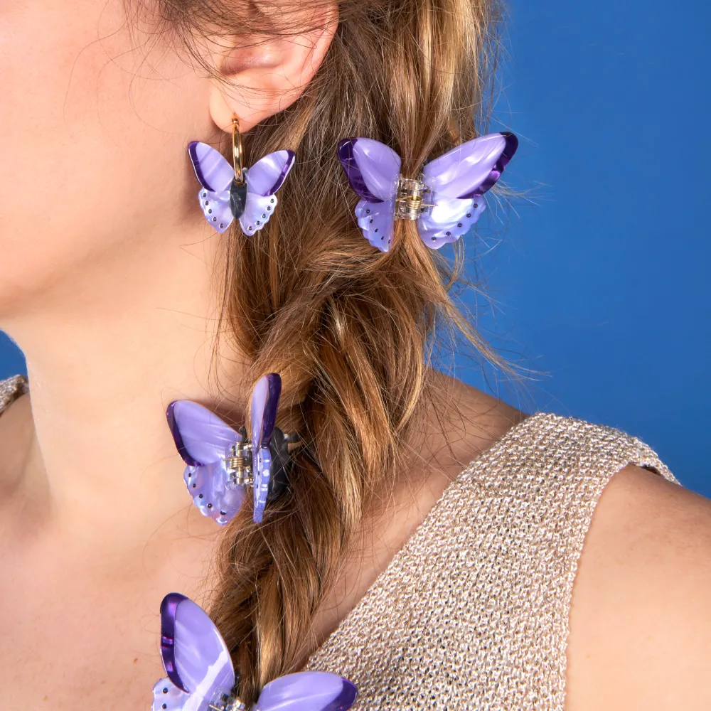 Best Mini pince à cheveux Papillon Mauve Mini Pinces À Cheveux