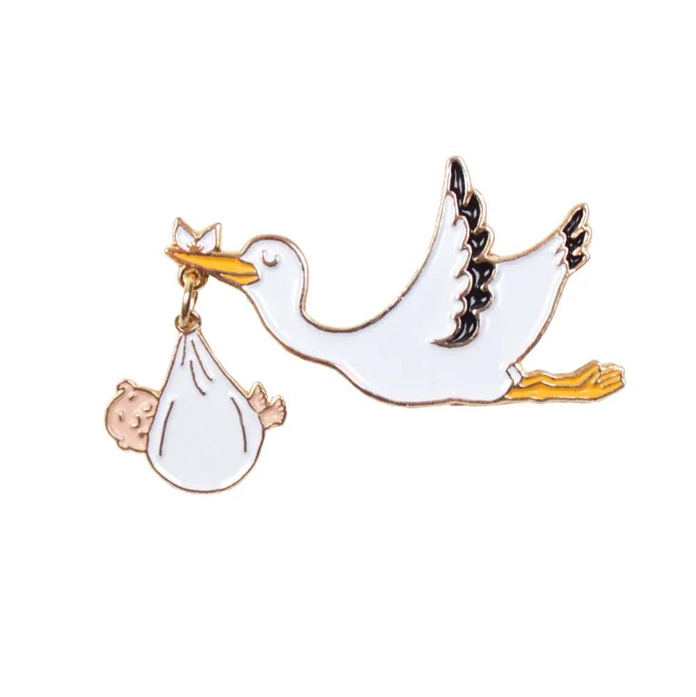 Clearance Pin's Cigogne - Bébé Blanc Pin's