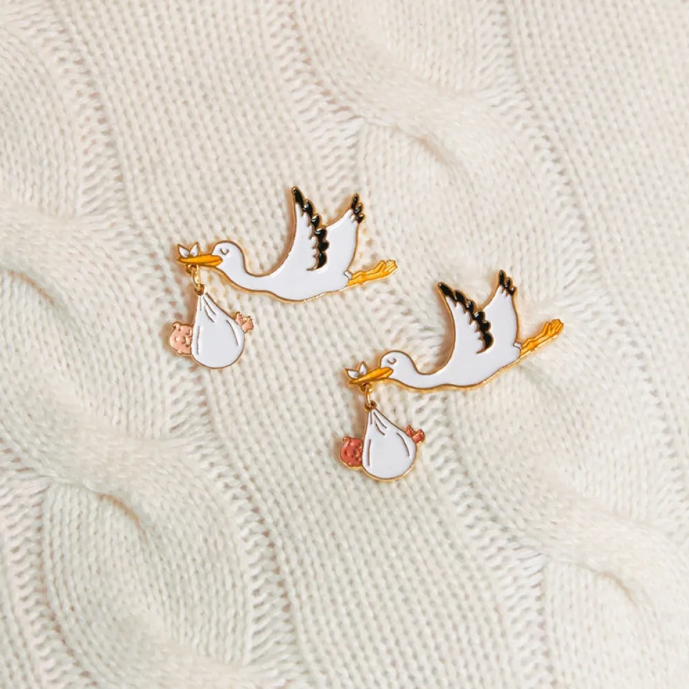 Clearance Pin's Cigogne - Bébé Blanc Pin's
