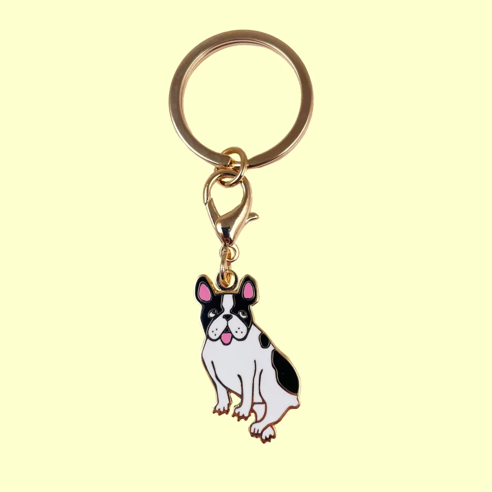 Discount Porte-clé - Médaille Bouledogue Porte-clés