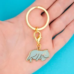 Best Porte-clé - Médaille Chat Gris Porte-clés